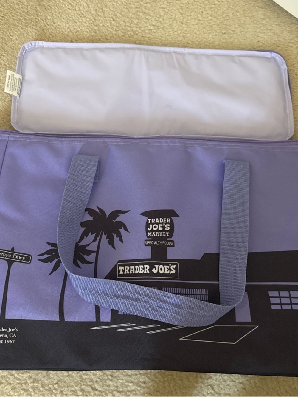 Trader Joe's Lavender Large Insulated Grocery Bag